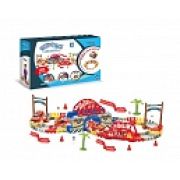 1toy гибкий трек «Гонки» 139 дет, мост-туннель, мост, арка, дорожные знаки, машинка свет, кор.31,5*21,5*10см